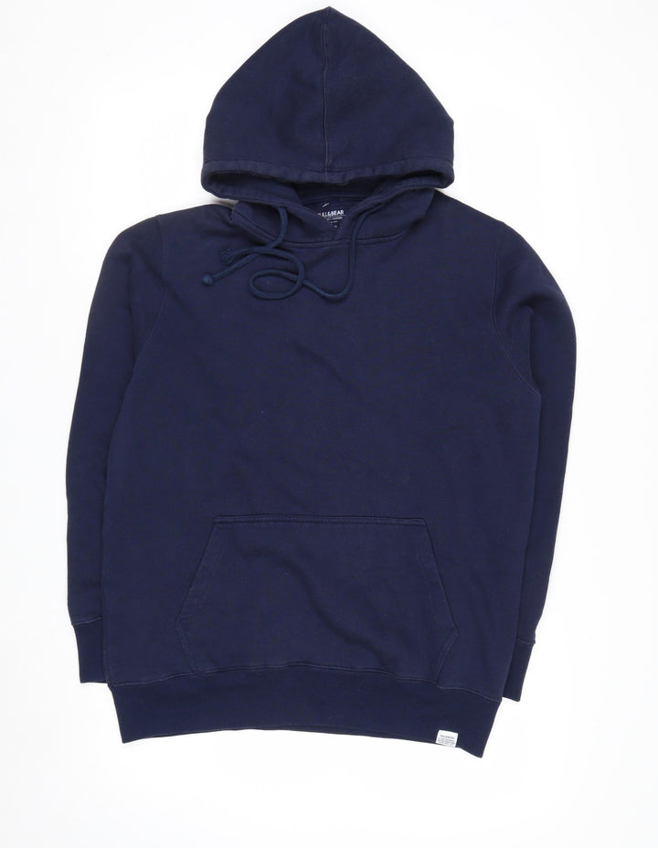 Pull & Bear Men’s Blue Pullover Hoodie Size M Regular Fit Fleece