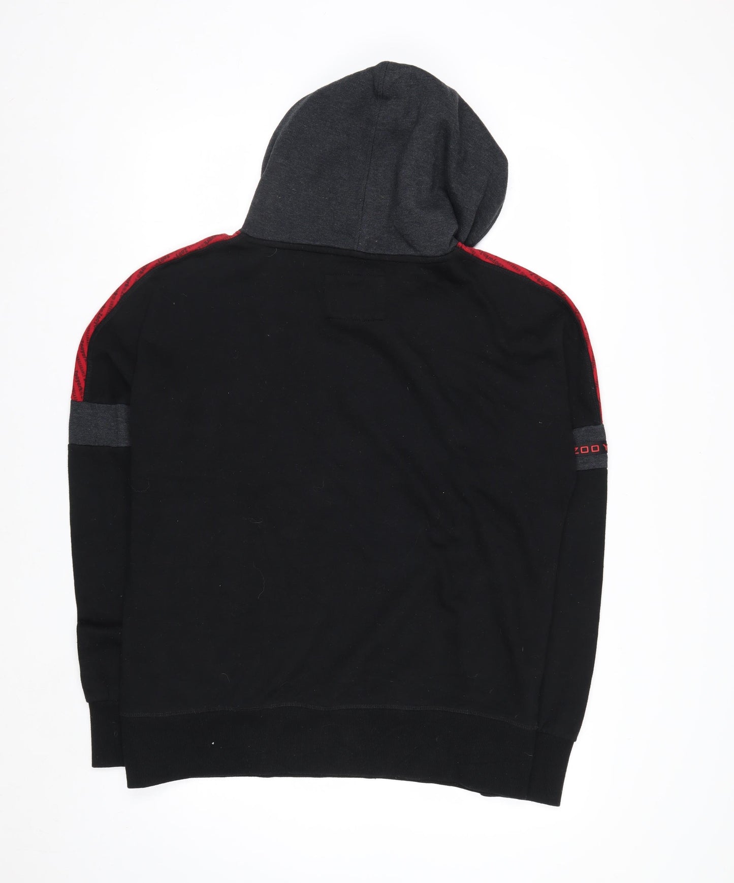 Zoo York Men's Black Red Grey Pullover Hoodie Size L Urban Skate Style