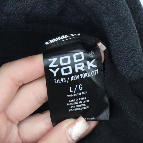 Zoo York Men's Black Red Grey Pullover Hoodie Size L Urban Skate Style