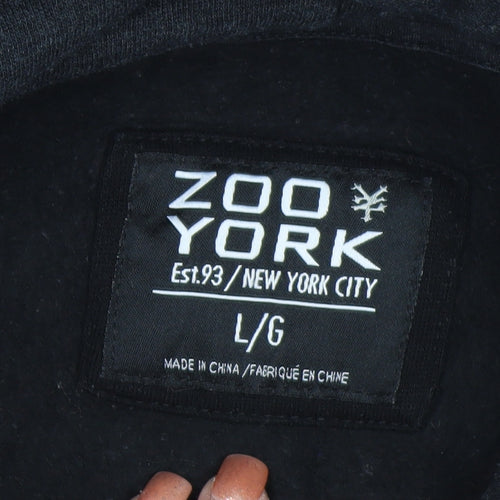 Zoo York Men's Black Red Grey Pullover Hoodie Size L Urban Skate Style