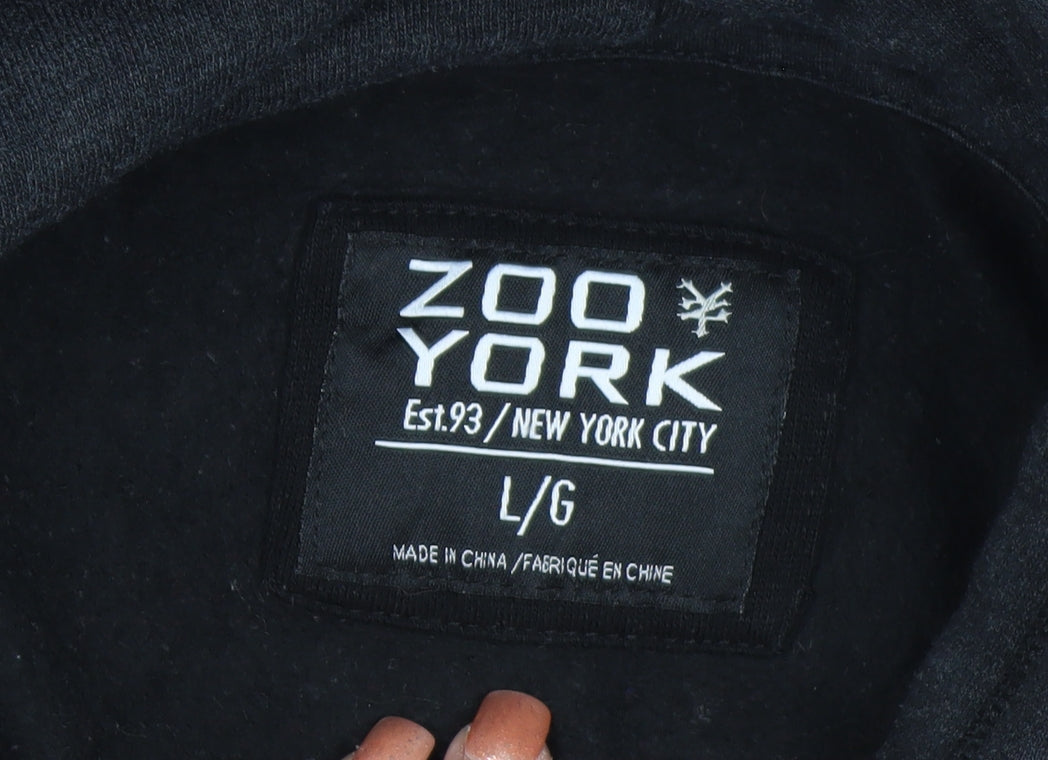Zoo York Men's Black Red Grey Pullover Hoodie Size L Urban Skate Style