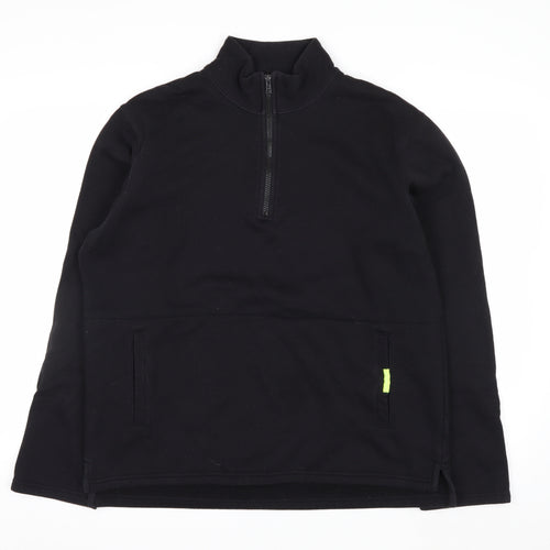 DKNY Jeans Men's Black L Fleece 1/2 Zip Sweatshirt Pullover