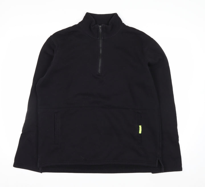 DKNY Jeans Men's Black L Fleece 1/2 Zip Sweatshirt Pullover