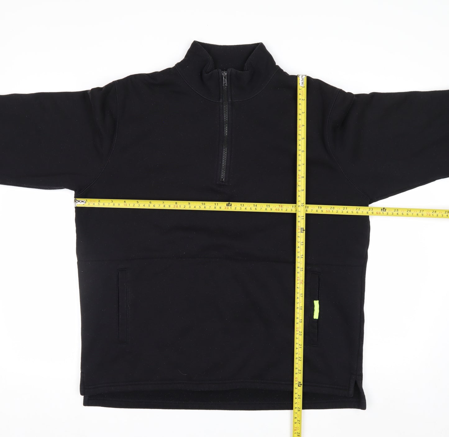 DKNY Jeans Men's Black L Fleece 1/2 Zip Sweatshirt Pullover