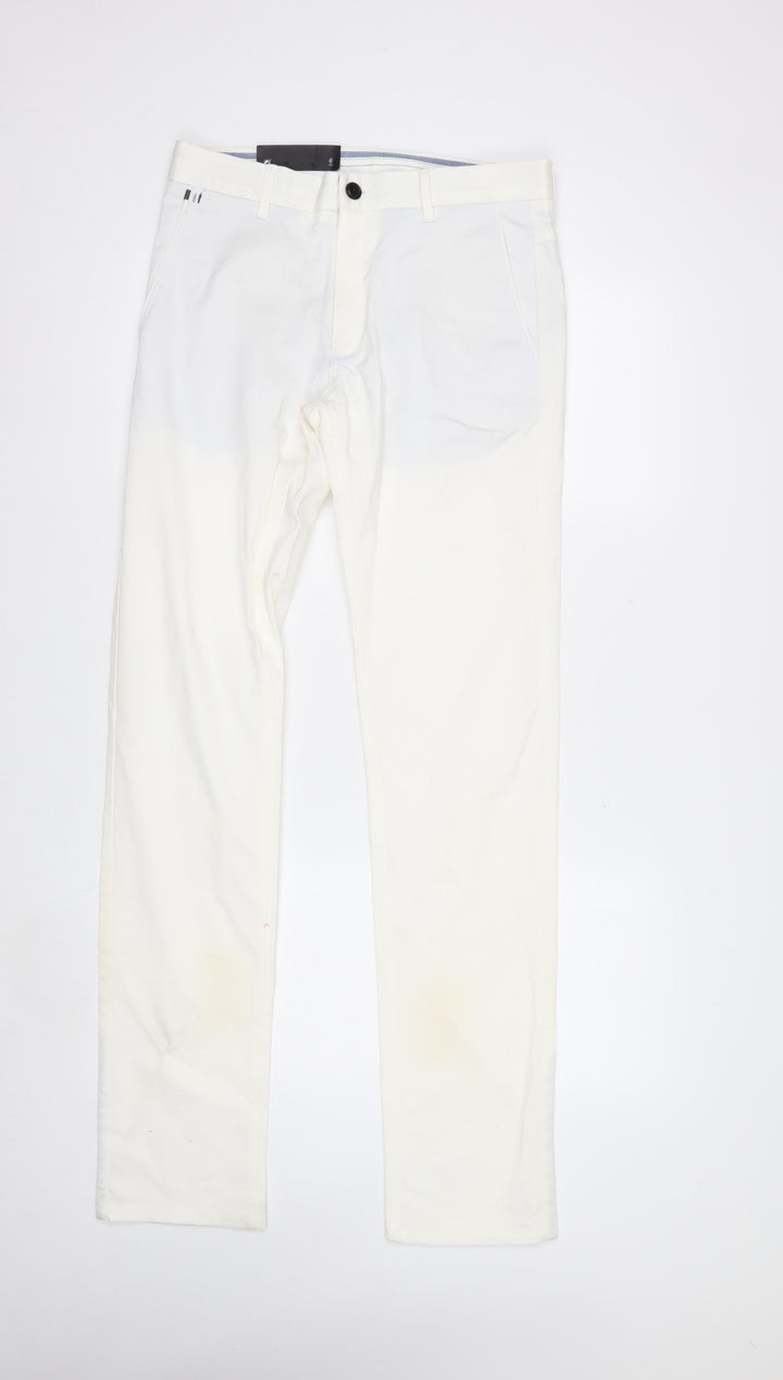 Zara Man White Slim Fit Chino Trousers Size 30 Men's