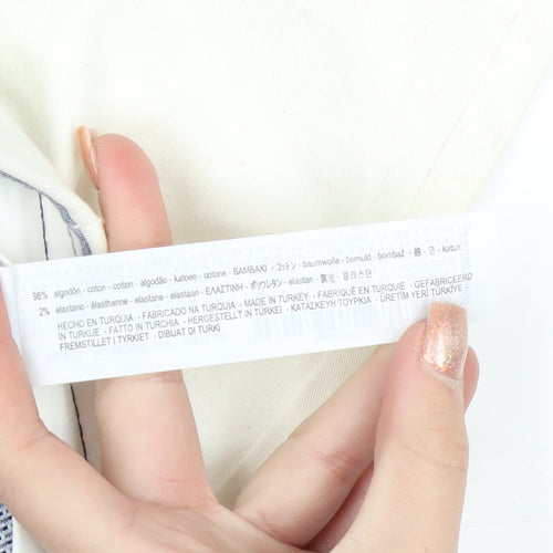 Zara Man White Slim Fit Chino Trousers Size 30 Men's