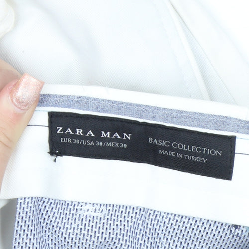 Zara Man White Slim Fit Chino Trousers Size 30 Men's