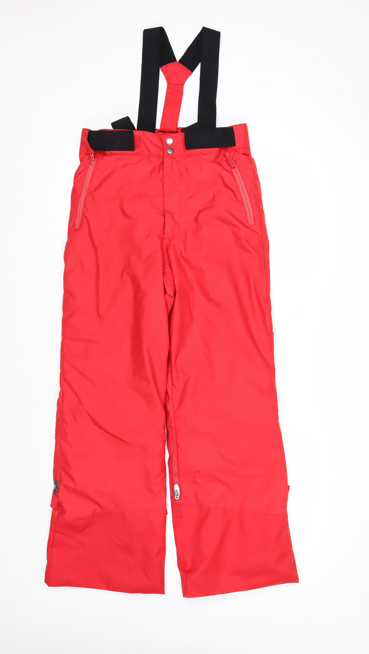 Wedze Boys Red Snow Pants 12-14 Years Waterproof Insulated Ski Trousers