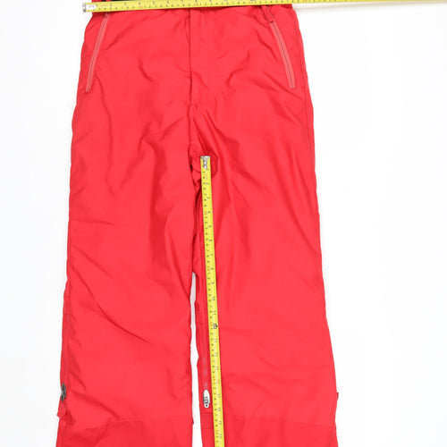 Wedze Boys Red Snow Pants 12-14 Years Waterproof Insulated Ski Trousers
