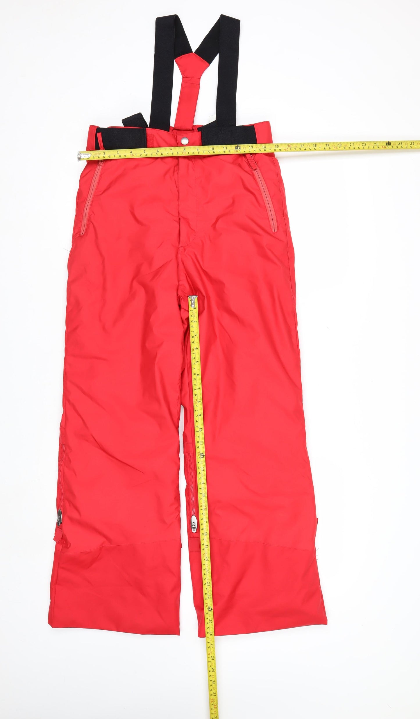 Wedze Boys Red Snow Pants 12-14 Years Waterproof Insulated Ski Trousers