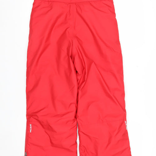Wedze Boys Red Snow Pants 12-14 Years Waterproof Insulated Ski Trousers