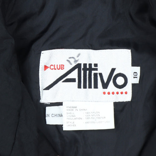 Club Attivo Womens Black Size 10 Retro Ski Suit Winter Belted Full Zip