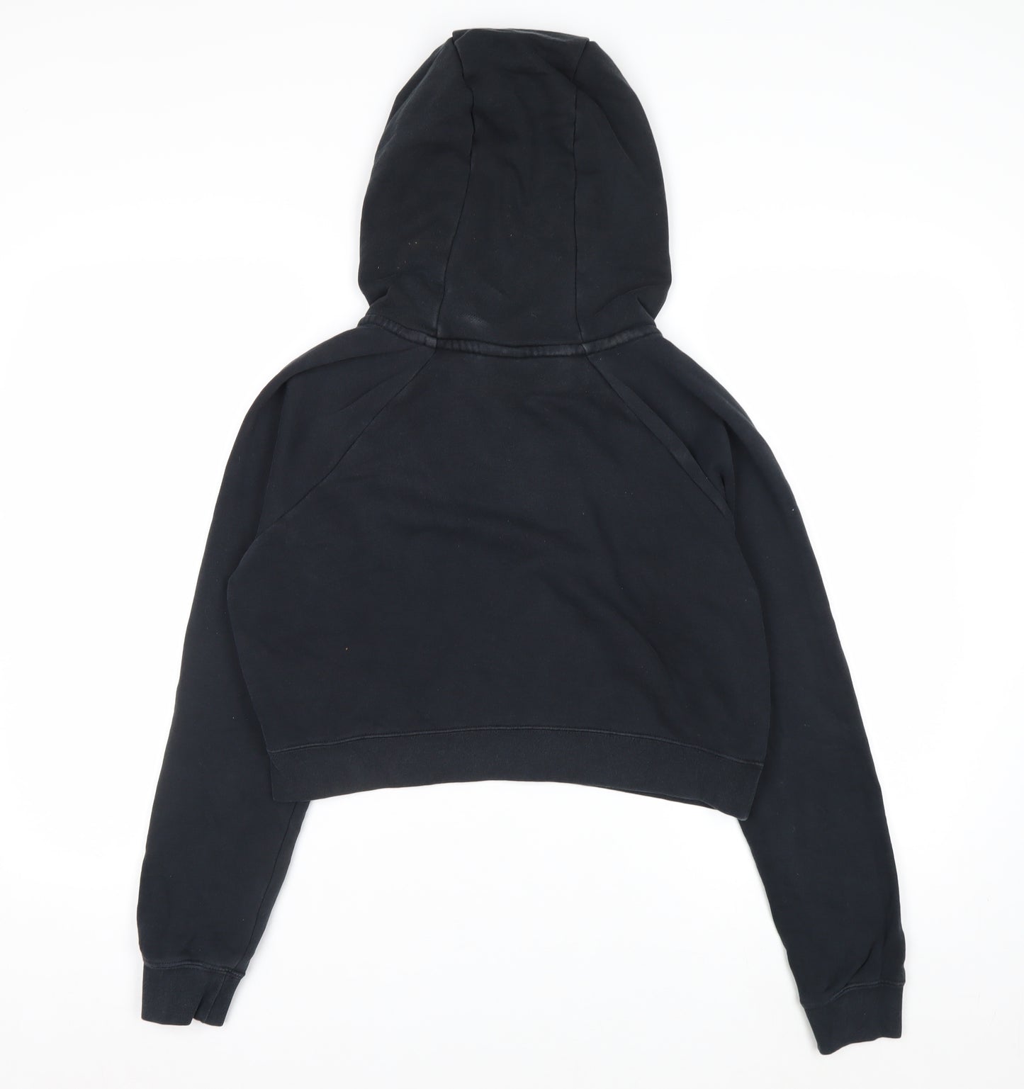 Nike Women Black Small Cropped Pullover Hoodie Sweatshirt