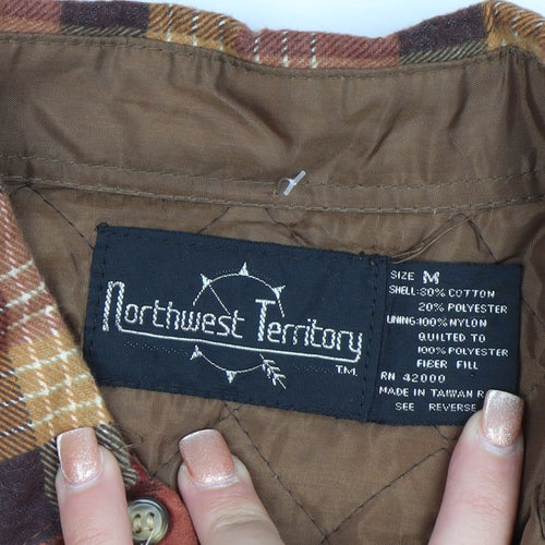 Northwest Territory Men's Brown Checked Lined Flannel Jacket M