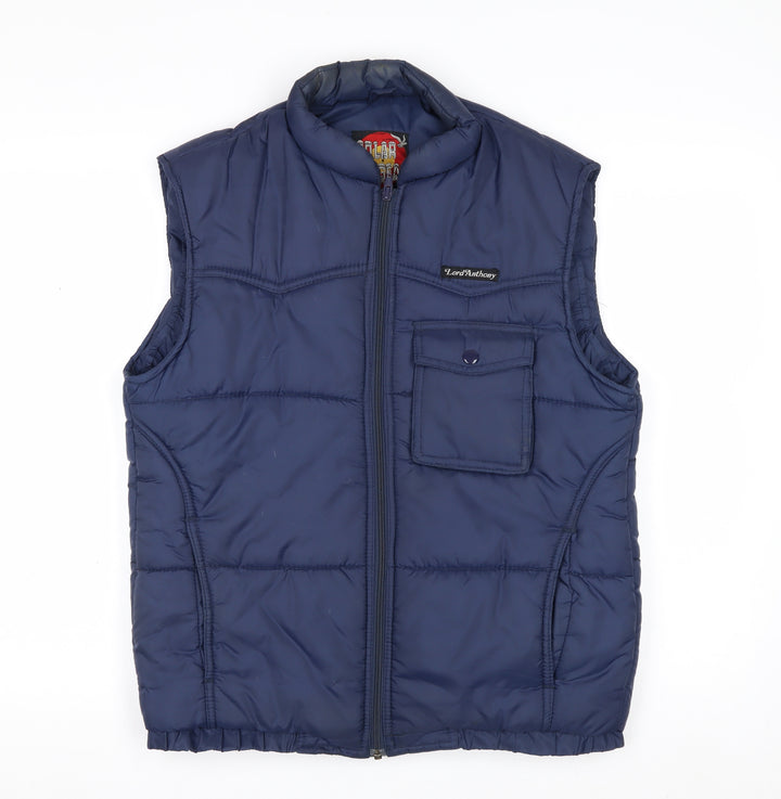 Lord Anthony Men's Blue Padded Nylon Waistcoat Bodywarmer M