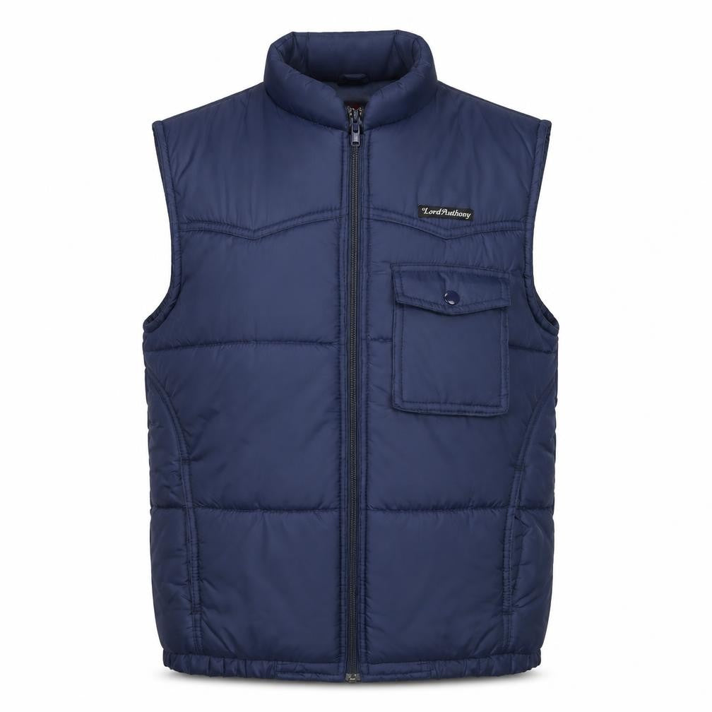 Lord Anthony Men's Blue Padded Nylon Waistcoat Bodywarmer M