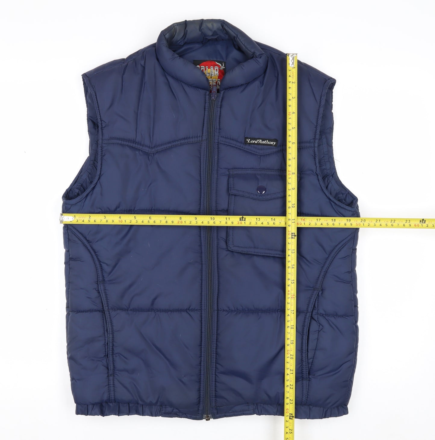 Lord Anthony Men's Blue Padded Nylon Waistcoat Bodywarmer M