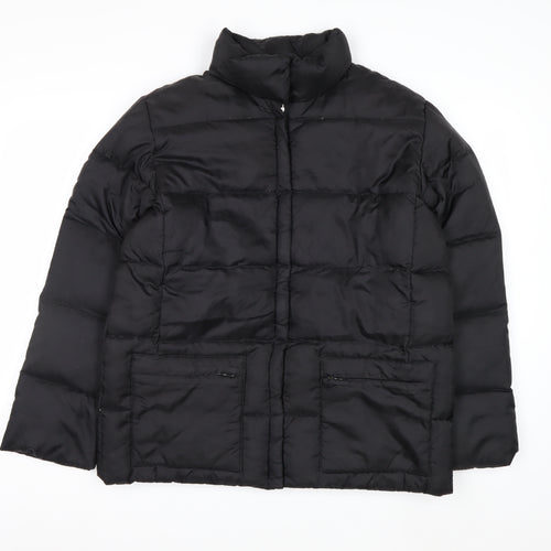IZZI Womens Black Puffer Jacket M Mid-Length Down Winter Coat