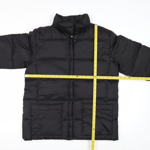 IZZI Womens Black Puffer Jacket M Mid-Length Down Winter Coat