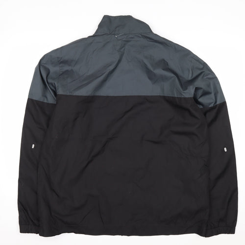 Starter Men's Black Grey L Windbreaker Jacket Full Zip Lightweight