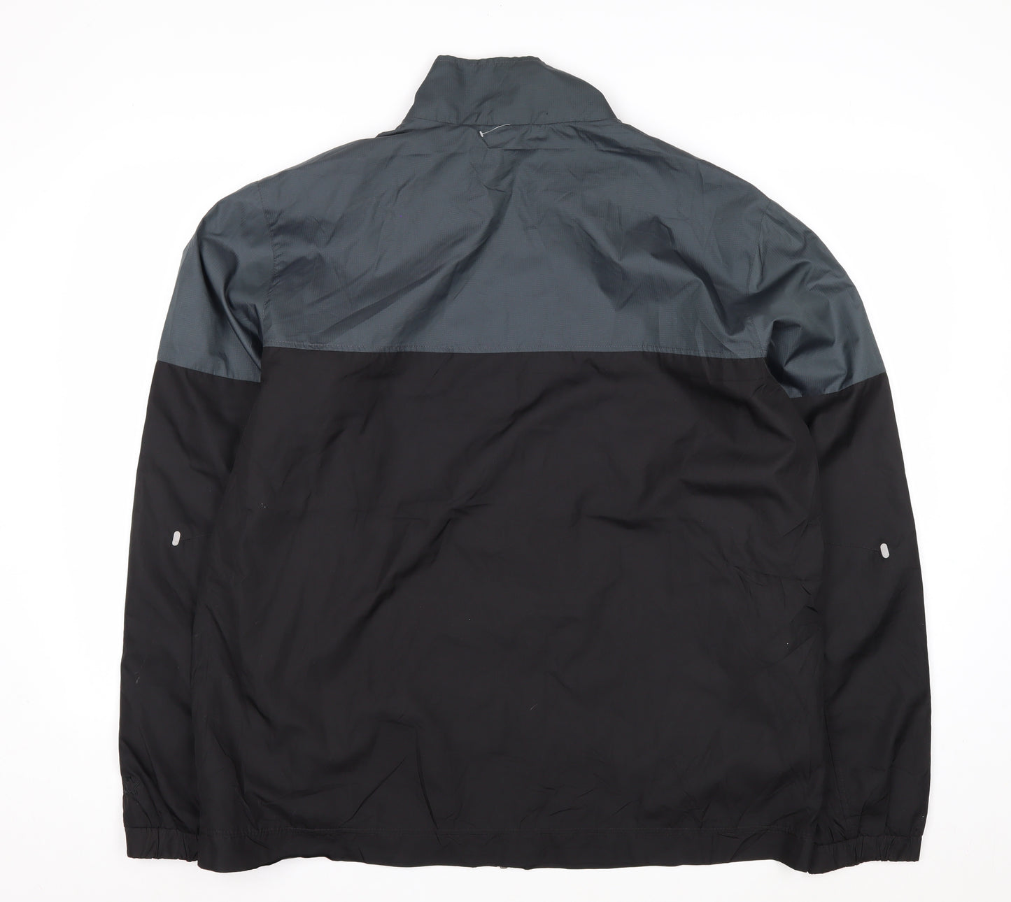 Starter Men's Black Grey L Windbreaker Jacket Full Zip Lightweight