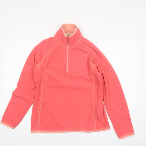 Mountain Warehouse Women Coral Pink Fleece 1/4 Zip Pullover UK 10