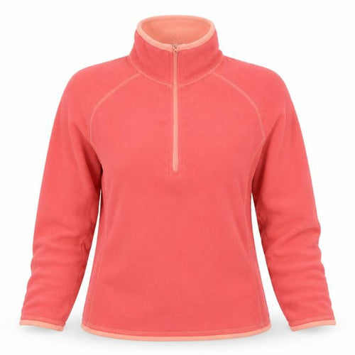 Mountain Warehouse Women Coral Pink Fleece 1/4 Zip Pullover UK 10