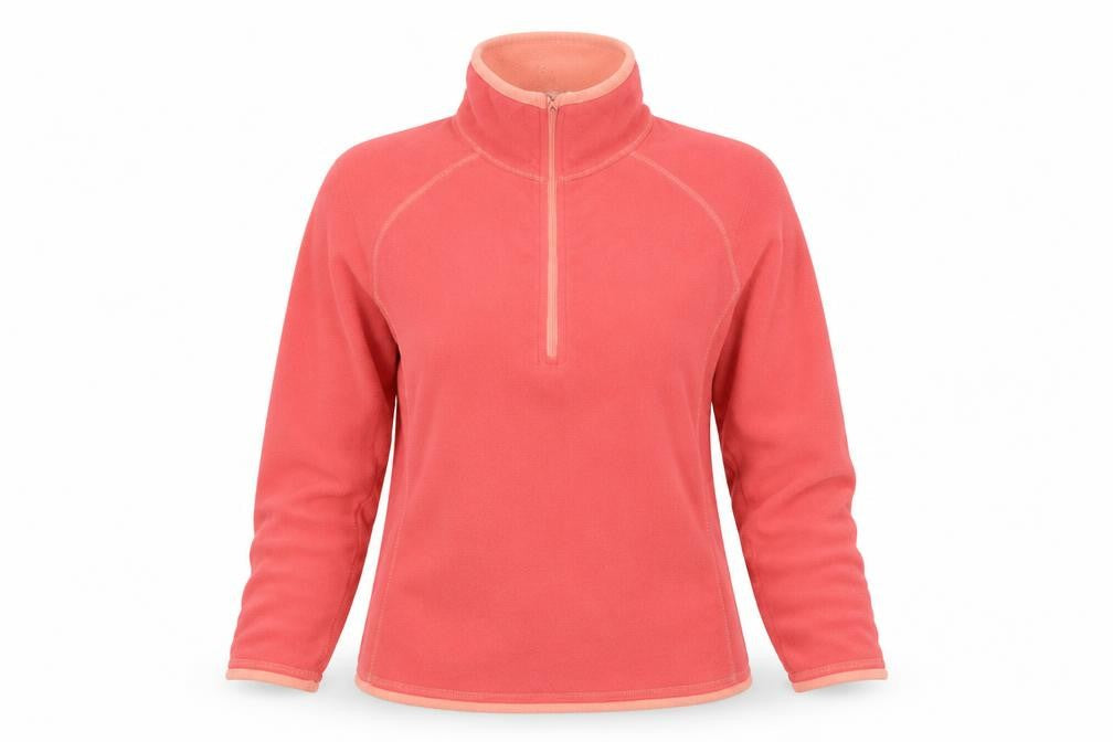 Mountain Warehouse Women Coral Pink Fleece 1/4 Zip Pullover UK 10