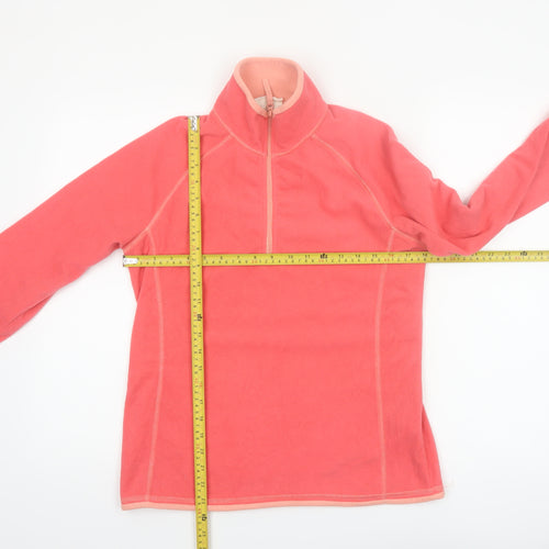 Mountain Warehouse Women Coral Pink Fleece 1/4 Zip Pullover UK 10