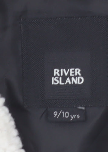 River Island Boys Black Check Sherpa Shirt Jacket 9-10 Years