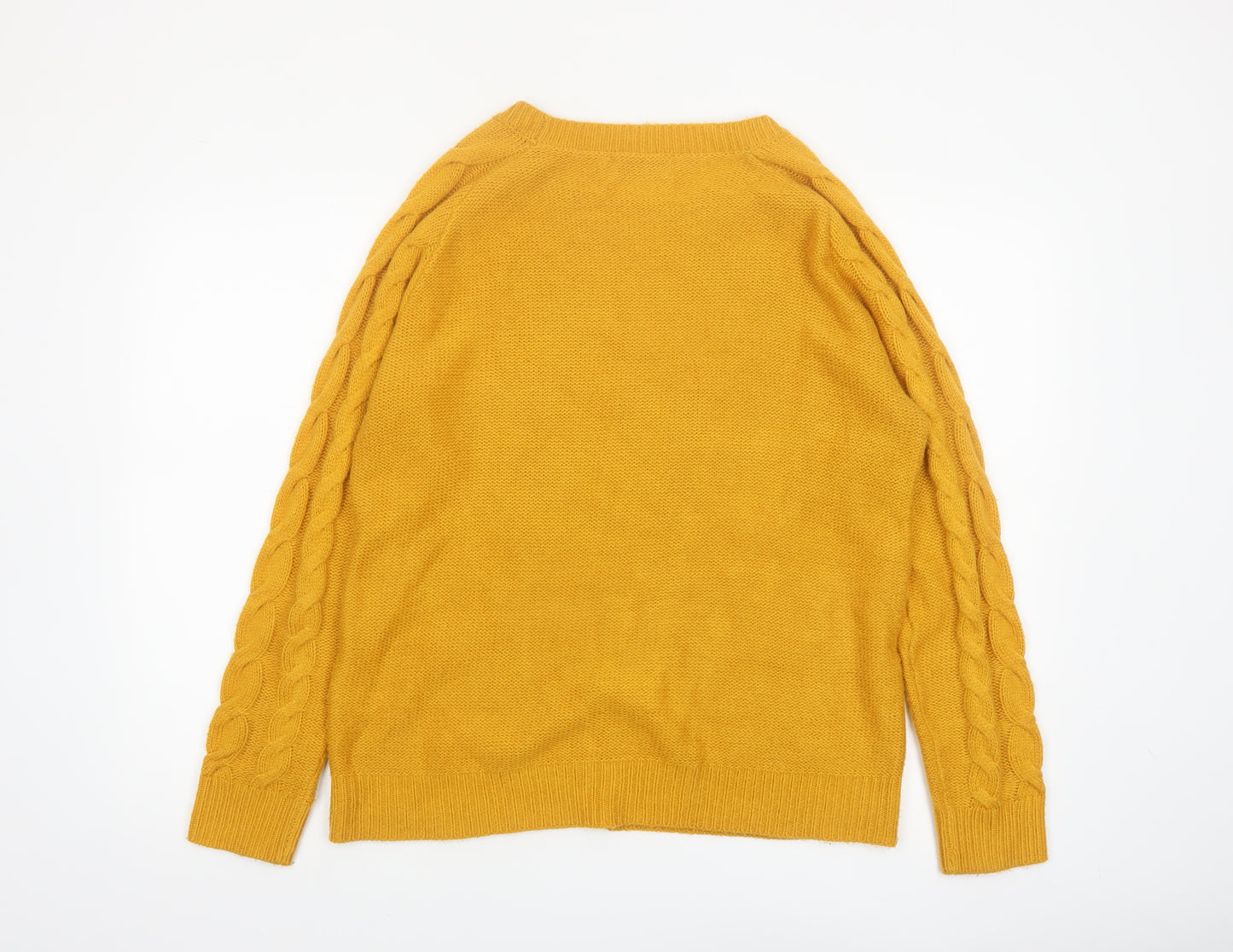 Bassini Women’s Yellow Cable-Knit Acrylic Jumper XL