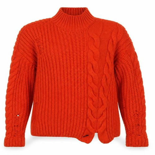 River Island Women’s Orange Cable Knit High Neck Jumper Size 10