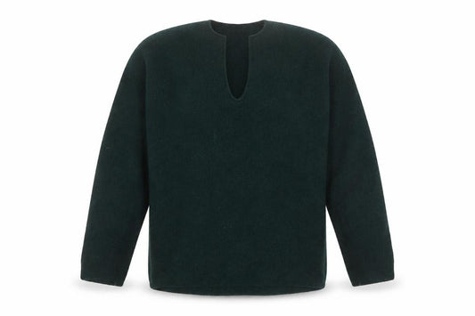 Front view of Uniqlo Women's Green Wool V-Neck jumper M