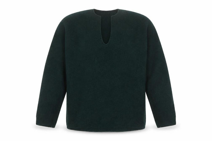 Uniqlo Women's Green Wool V-Neck Pullover Jumper M