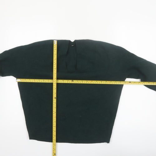 Uniqlo Women's Green Wool V-Neck Pullover Jumper M