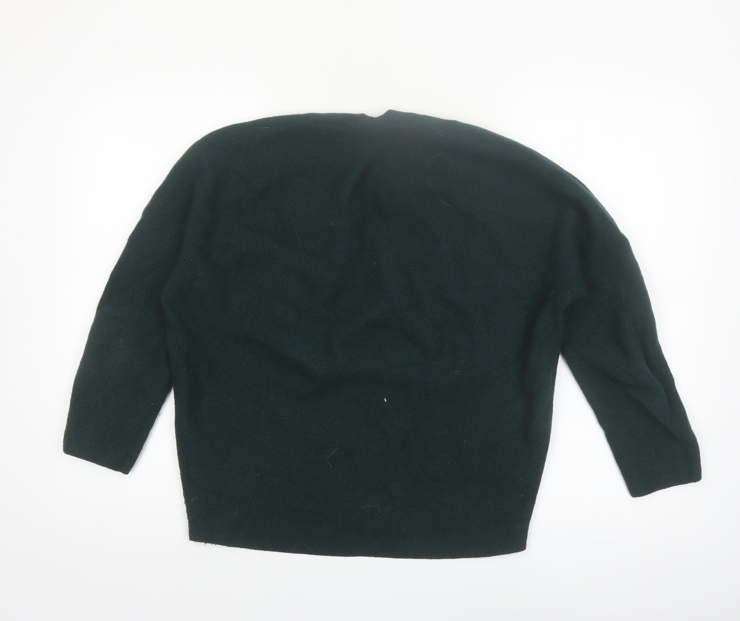 Uniqlo Women's Green Wool V-Neck Pullover Jumper M