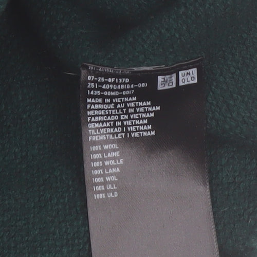 Uniqlo Women's Green Wool V-Neck Pullover Jumper M