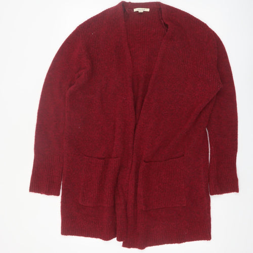 White Stuff Women Red Long Sleeve Open Knit Cardigan UK 14