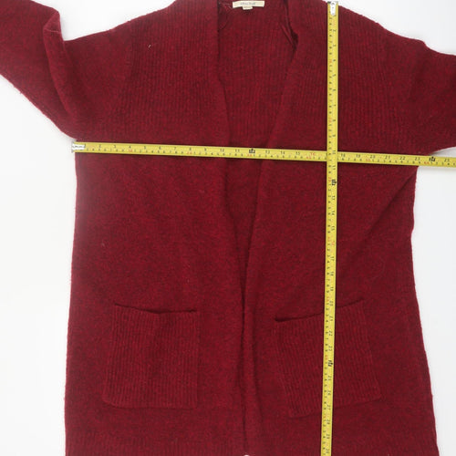 White Stuff Women Red Long Sleeve Open Knit Cardigan UK 14