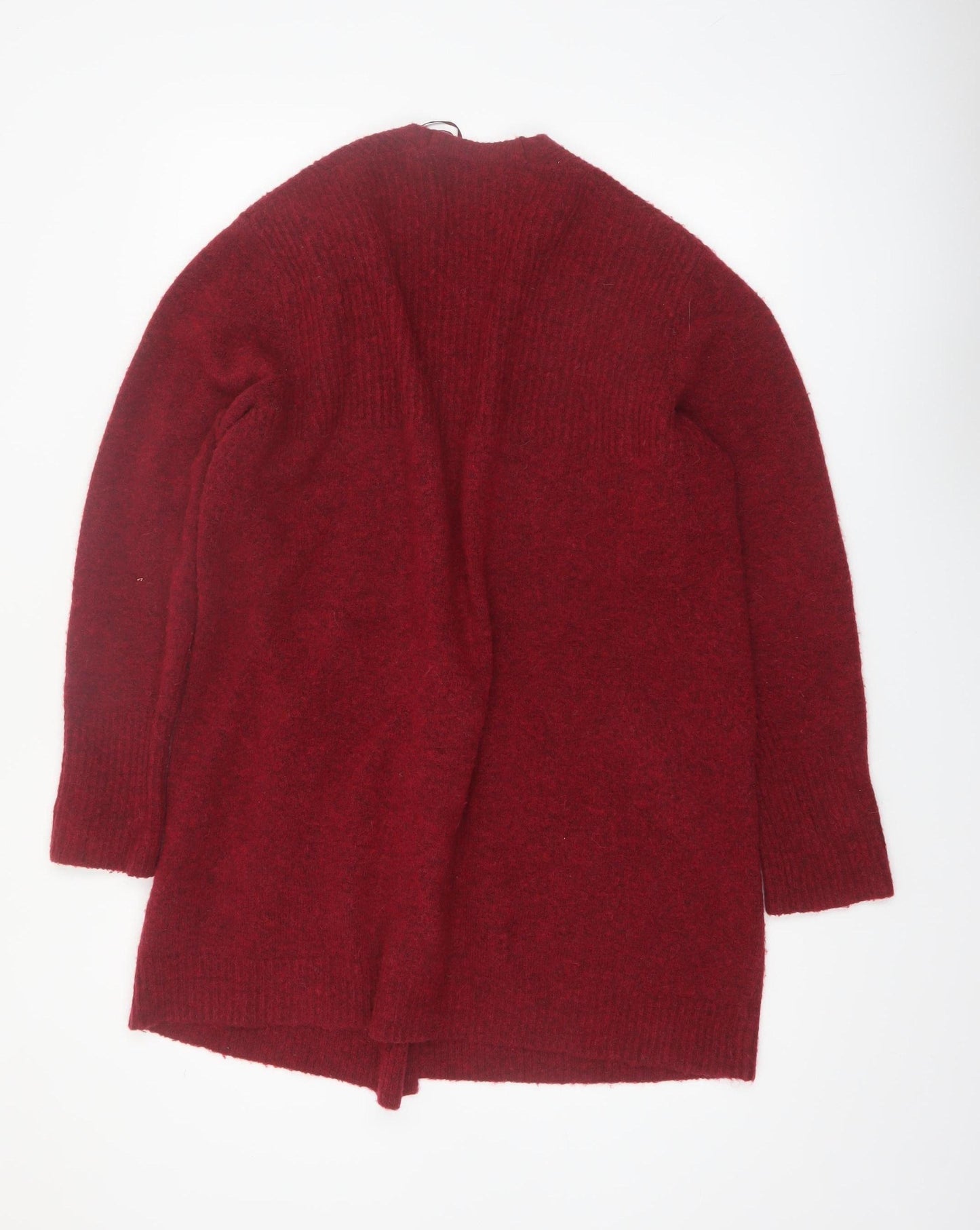 White Stuff Women Red Long Sleeve Open Knit Cardigan UK 14