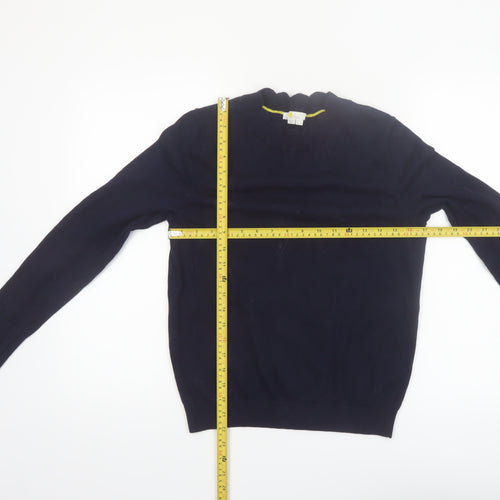 Boden Women Blue Cotton Wool Crew Neck Long Sleeve Jumper Size 12