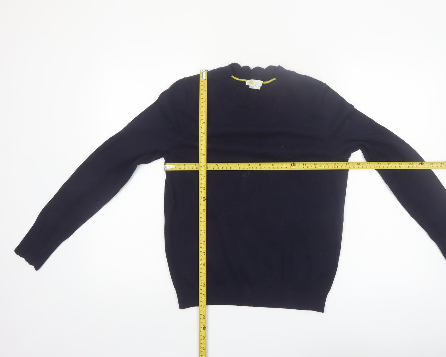 Boden Women Blue Cotton Wool Crew Neck Long Sleeve Jumper Size 12