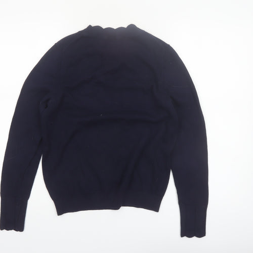 Boden Women Blue Cotton Wool Crew Neck Long Sleeve Jumper Size 12