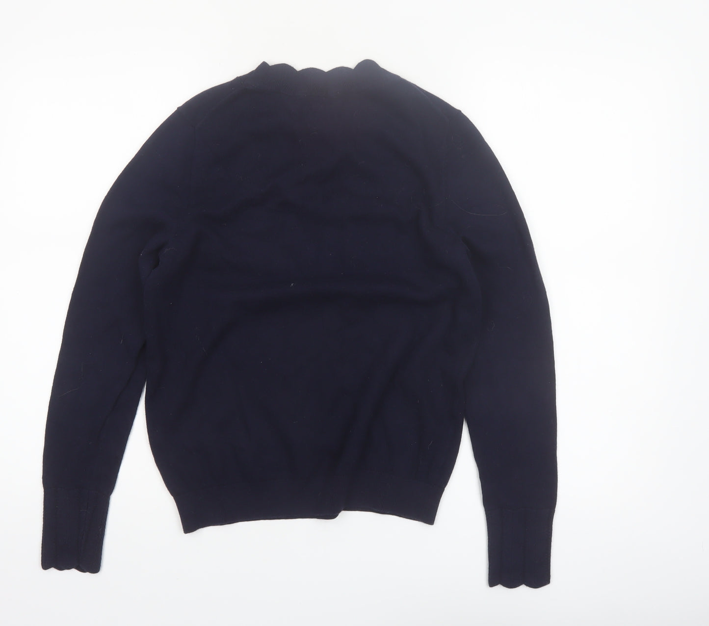 Boden Women Blue Cotton Wool Crew Neck Long Sleeve Jumper Size 12