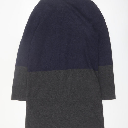 Hobbs Women’s Grey & Navy Colour Block Long Knit Cardigan M