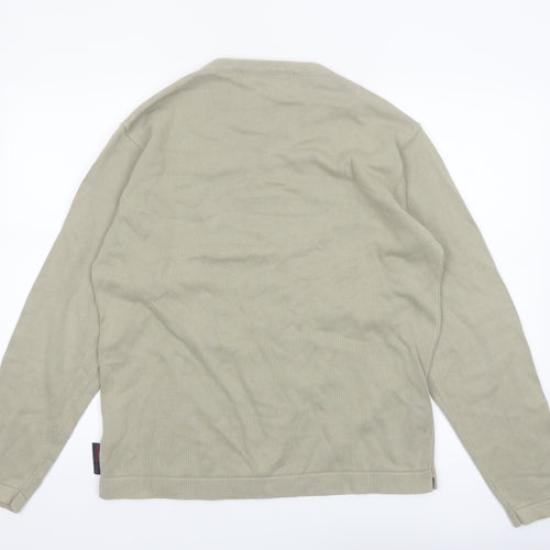 Ben Sherman Men's Beige Cotton V-Neck Pullover Jumper M