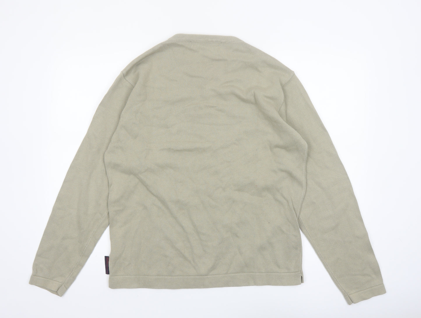 Ben Sherman Men's Beige Cotton V-Neck Pullover Jumper M