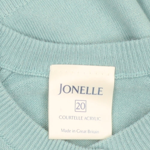 Jonelle Womens Green Acrylic Knit Cardigan Size 20