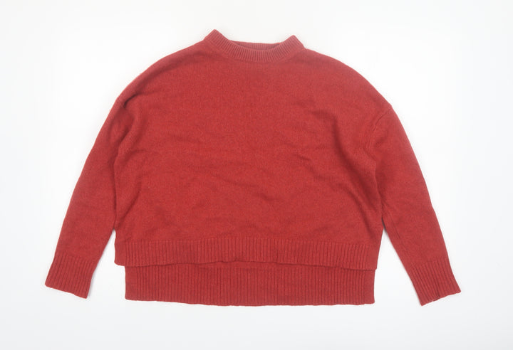 Marks and Spencer Womens Burnt Orange Lambswool Mock Neck Jumper Size S