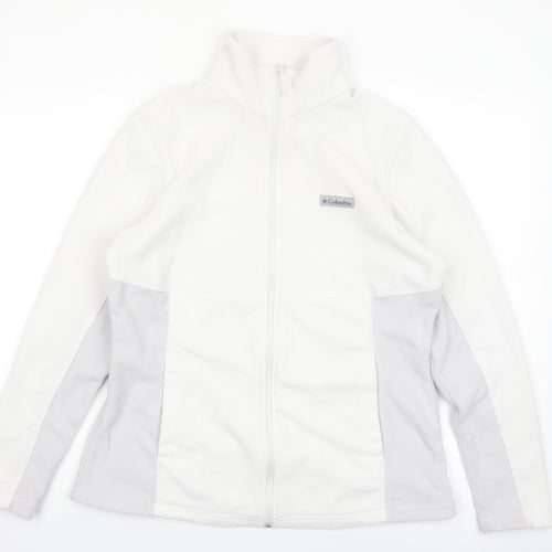 Columbia Women's White Fleece Full Zip Jacket XL